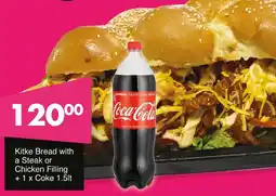 Save Hyper Kitke Bread with a Steak or Chicken Filling + Coke offer