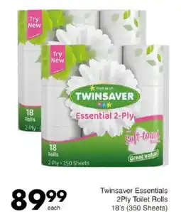 Save Twinsaver Essentials 2Ply Toilet Rolls offer