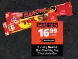 Checkers Nestlé Bar-One/ Tex Chocolate Bar offer
