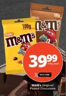 Checkers M&M's Original/ Peanut Chocolates offer