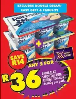 Shoprite Parmalat smooth/ yum chums yoghurt offer