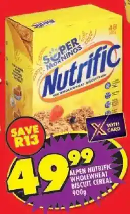 Shoprite Alpen nutrific wholewheat biscuit cereal offer