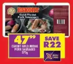 Shoprite Eskort Gold Medal Pork Sausages offer