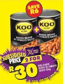 Shoprite Koo baked beans in tomato sauce offer