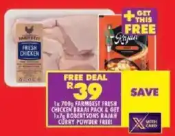 Shoprite Farmbest fresh chicken braai pack& get robertsons rajah curry powder free offer