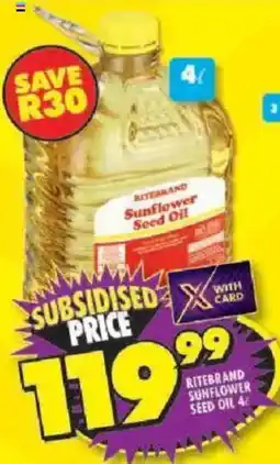 Shoprite Ritebrand sunflower seed oil offer
