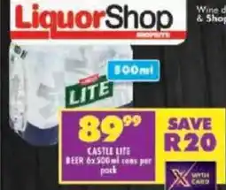 Shoprite Castle lite beer cans offer