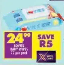 Shoprite Lovies baby wipes offer
