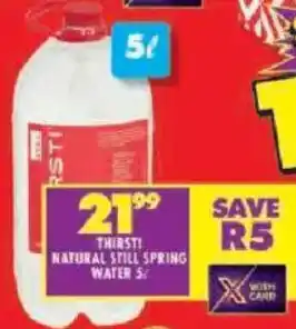 Shoprite Thirsti natural still spring water offer