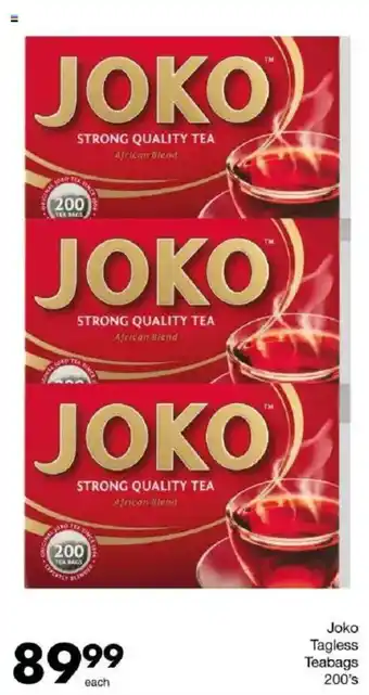 Save Joko Tagless Teabags offer