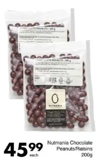 Save Nutmania Chocolate Peanuts/ Raisins offer