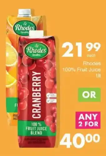 Save Rhodes 100% Fruit Juice offer