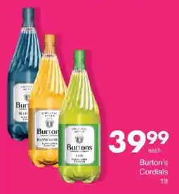 Save Burton's Cordials offer