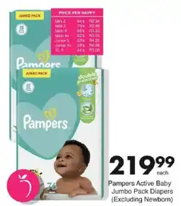 Save Pampers Active Baby Jumbo Pack Diapers offer