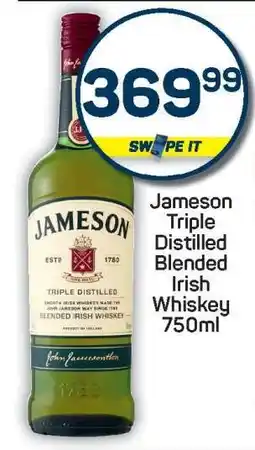 Pick n Pay Jameson Triple Distilled Blended Irish Whiskey 750ml offer