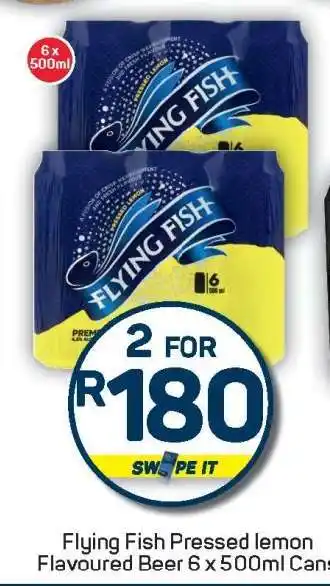Pick n Pay Flying Fish Pressed Lemon Flavoured Beer 6 x 500ml Cans offer