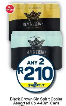 Pick n Pay Black Crown Gin Spirit Cooler Assorted 6 x 440ml Cans offer