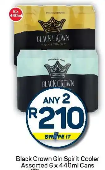 Pick n Pay Black Crown Gin Spirit Cooler Assorted 6 x 440ml Cans offer
