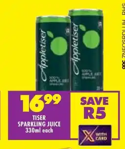 Shoprite TISER SPARKLING JUICE 330ml each offer