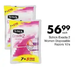 Save Schick Exacta 2 Women Disposable Razors offer