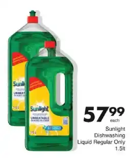 Save Sunlight Dishwashing Liquid Regular Only offer