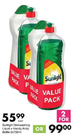Save Sunlight Dishwashing Liquid + Handy Andy Bottle offer