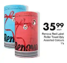 Save Renova Red Label Roller Towel 2ply Assorted Colours offer