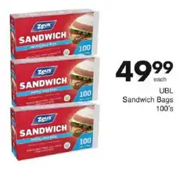 Save UBL Sandwich Bags offer