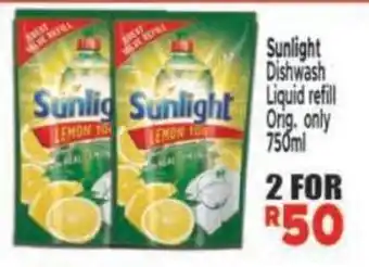 Supa Store Sunlight Dishwash Liquid refill Orig. only offer