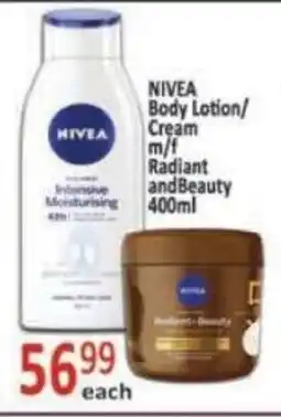Supa Store NIVEA Body Lotion/ Cream m/f Radiant and Beauty offer