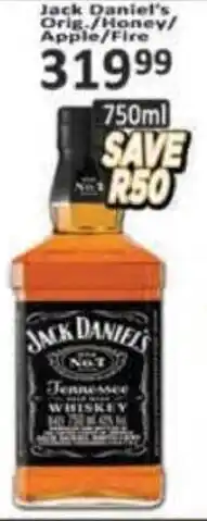 Supa Store Jack Daniel's Orig./Honey/ Apple/Fire offer