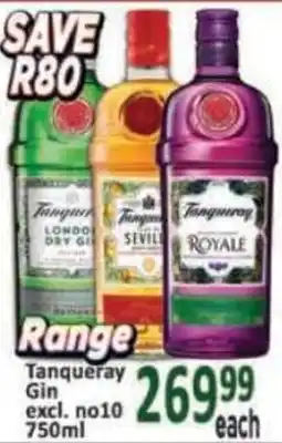 Supa Store Tanqueray Gin excl. no10 offer
