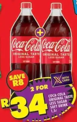 Shoprite Coca-cola original taste less sugar soft drink offer