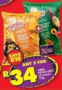 Shoprite Simba potato chips all variants offer
