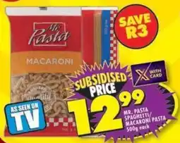 Shoprite Mr. pasta spaghetti/ macaroni pasta offer