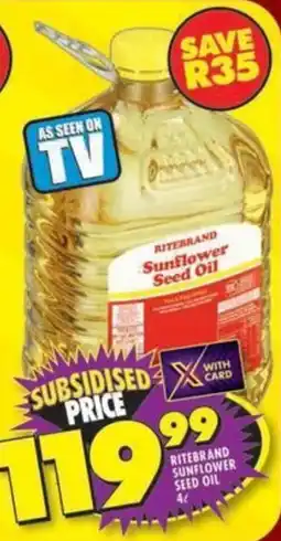 Shoprite Ritebrand sunflower seed oil offer