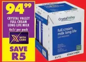 Shoprite Crystal valley full cream long life milk offer