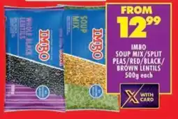 Shoprite Imbo soup mix/split peas/red/black/ brown lentils offer