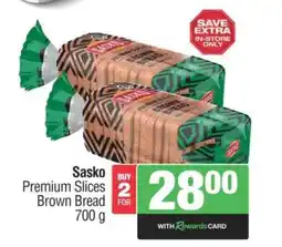 Spar Sasko Premium Slices Brown Bread 700 g offer
