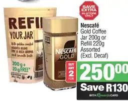 Spar Nescafé Gold Coffee Jar 200g or Refill 220g offer