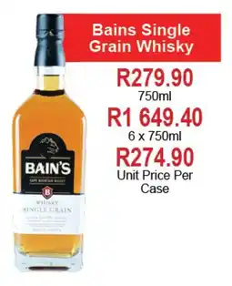 Johnny's Liquor Hypermarket Bains Single Grain Whisky offer