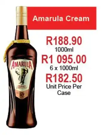 Johnny's Liquor Hypermarket Amarula Cream offer