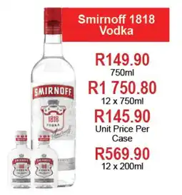 Johnny's Liquor Hypermarket Smirnoff 1818 Vodka offer