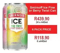 Johnny's Liquor Hypermarket Smirnoff Ice Pine or Berry Twist Can offer