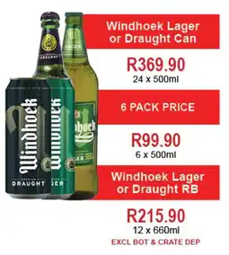 Windhoek Lager or Draught