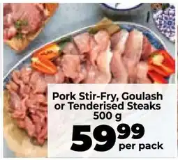 Food Lover's Market Pork Stir-Fry, Goulash or Tenderised Steaks offer