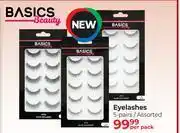Dis-Chem Basics Beauty Eyelashes 5 Pairs Assorted-Per Pack offer