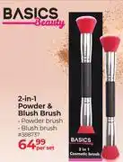 Dis-Chem Basics Beauty 2 In 1 Powder & Blush Brush-Per Set offer