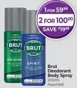 Dis-Chem Brut Deodorant Body Spray Assorted-200ml offer