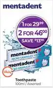 Dis-Chem Mentadent Toothpaste Assorted-100ml offer